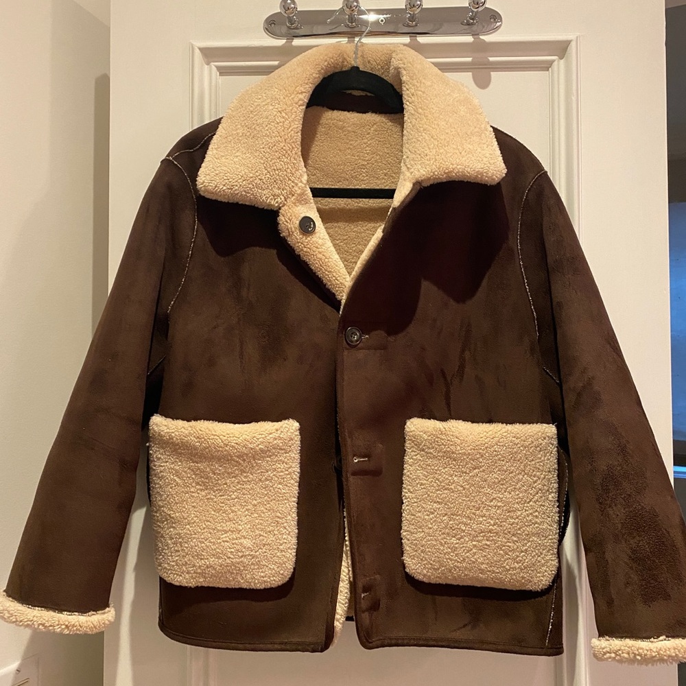 COPY - NICE CLAUP reversible sued Faux shearling jacket Small